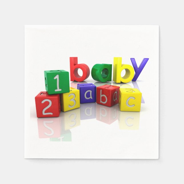Baby Blocks Paper Napkins (Front)