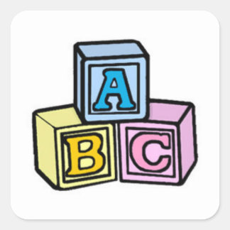Baby blocks square sticker