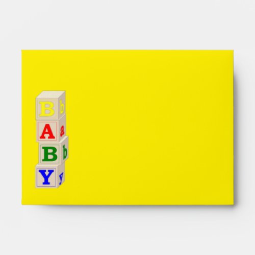 Baby Blocks Yellow and Blue Baby Shower Envelope