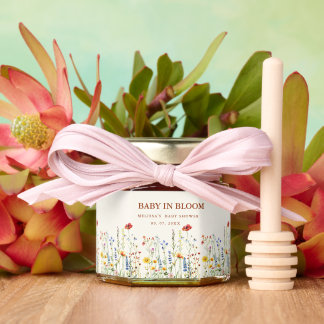 Baby bloom Baby shower Favors Wildflower Honey Jar Favors