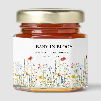 Baby bloom Baby shower Favors Wildflower Honey Jar Favors
