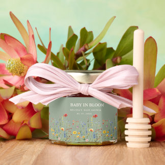 Baby bloom Baby shower Favors Wildflower Honey Jar Favors