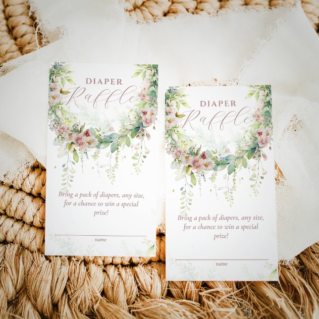 Baby Bloom Spring Pink Floral Baby Shower Diaper Enclosure Card (Creator Uploaded)