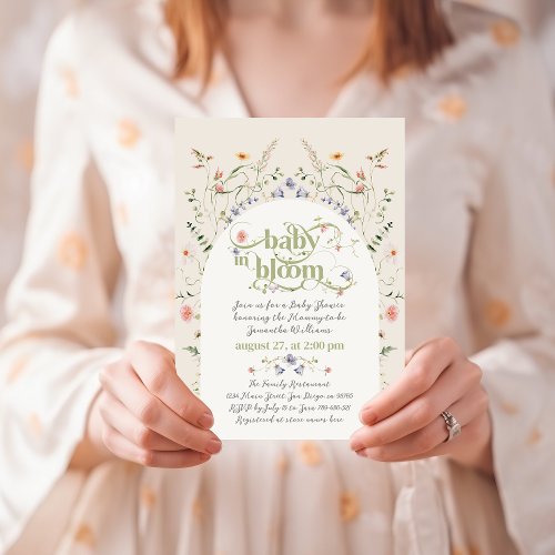 Baby Bloom Wildflower Gender Neutral Baby Shower Invitation