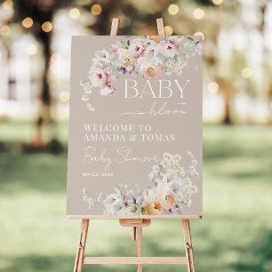 Baby Bloom Wildflower Spring Baby Shower Welcome Foam Board
