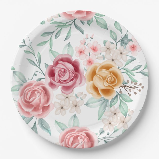 Baby Blossom Celebration  Paper Plates (Front)