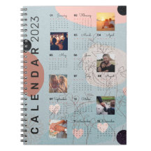 Baby Blue 2023 Calendar journal , 6 custom photos