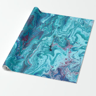 Baby Blue 2 Blue Acrylic Abstract Wrapping Paper