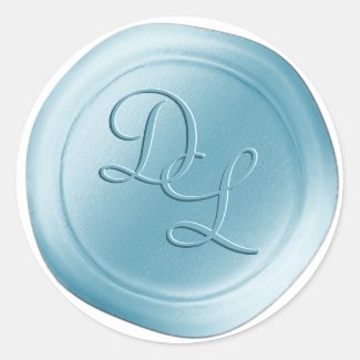 Baby Blue 2 Letter Monogram Wax Seal Stickers