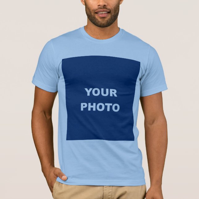 Baby Blue Add Your Image Photo Picture Logo T-Shirt (Front)
