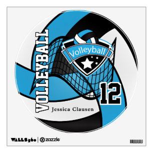 Baby Blue Allstar Volleyball Wall Decal