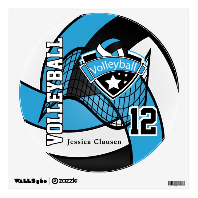 Baby Blue Allstar Volleyball Wall Decal (Front)