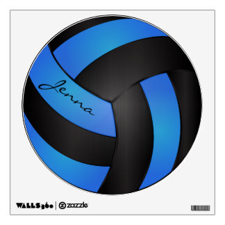 Baby Blue and Black Personalize Volleyball Wall Sticker