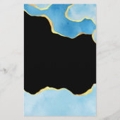 Baby Blue and Gold Agate Boy Baby Shower Bingo (Back)