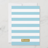 Baby Blue And Gold Baby Shower Invitation, Boy Invitation (Back)