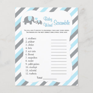Baby Blue and Gray Stripe Elephant - Scramble Flyer