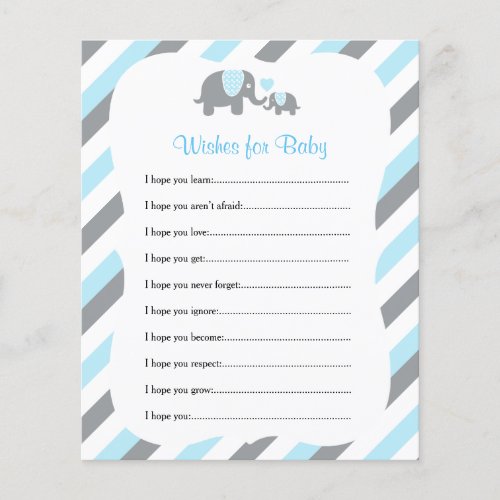 Baby Blue and Gray Stripe Elephant _ Wishes Flyer