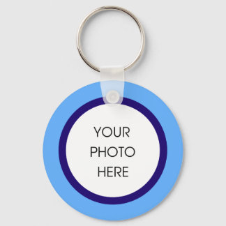 Baby Blue and Navy Photo Keychain