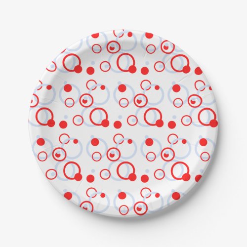 Baby Blue and Red Colorful Modern Paper Plates