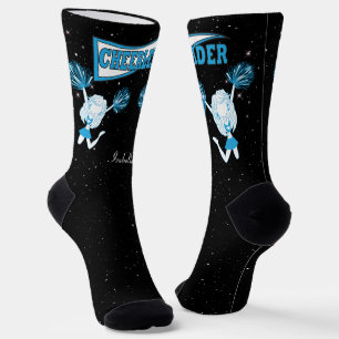 Baby Blue and White Cheerleader Girl Socks