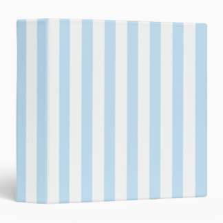 Baby Blue and White Classic Stripe 3 Ring Binder