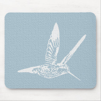 Baby Blue and White Elegant Hummingbird  Mouse Pad