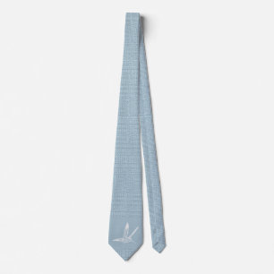 Baby Blue and White Elegant Hummingbird Neck Tie