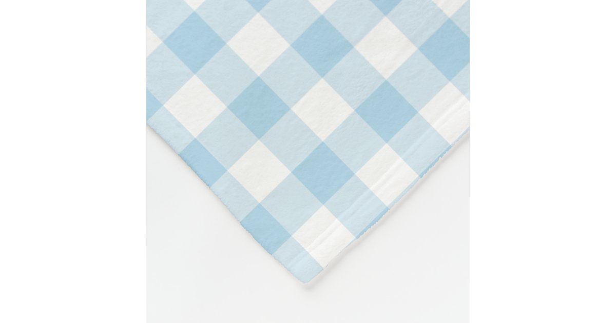 Baby Blue and White Gingham Checked Pattern Fleece Blanket Zazzle