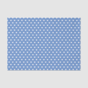 Baby Blue and White Hearts Custom Tissue Paper
