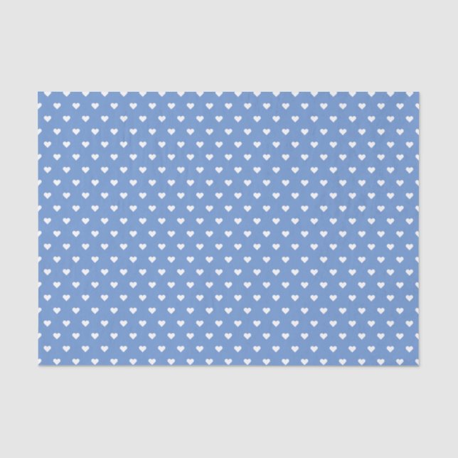 Baby Blue and White Hearts | Custom Tissue Paper (Front)