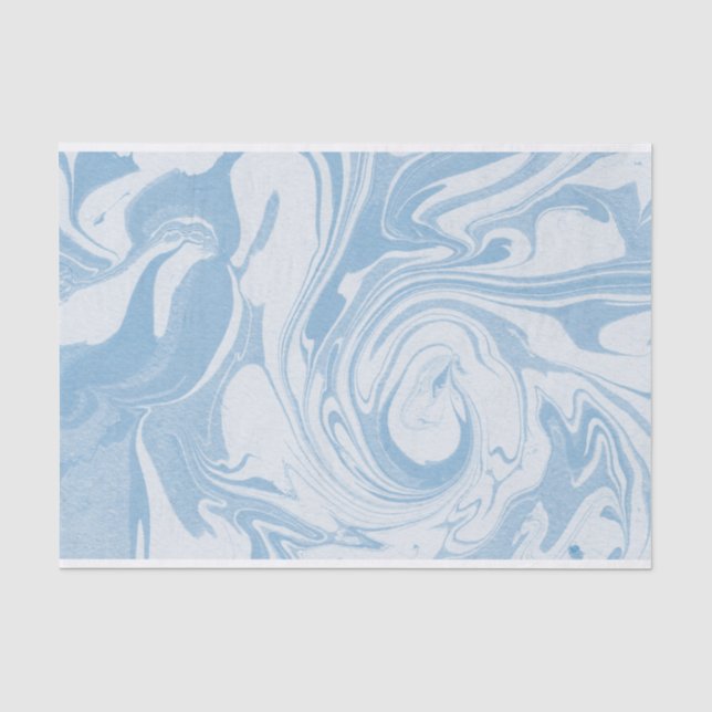 Baby Blue and White Marbled Tissue Paper (Front)