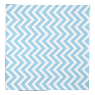 Baby Blue and White Medium Vertical Chevron Duvet Cover