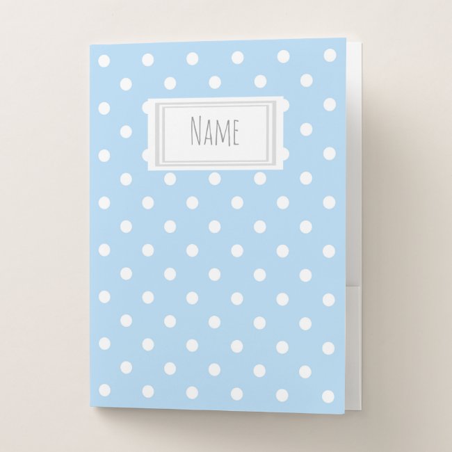 Baby Blue and White Polka Dot Pattern Name/Subject