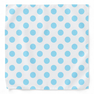 Baby blue and white polka dots bandana