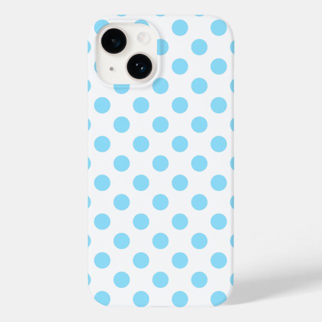 Baby blue and white polka dots Case-Mate iPhone ca Case (Back)