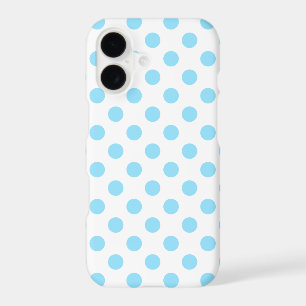 Baby blue and white polka dots iPhone 17 case
