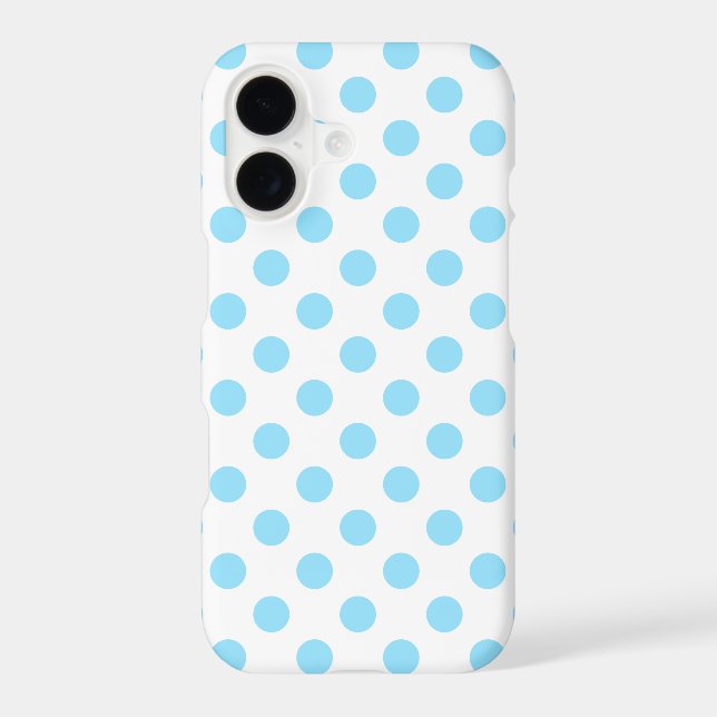 Baby blue and white polka dots Case-Mate iPhone case (Back)