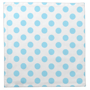 Baby blue and white polka dots cloth napkin