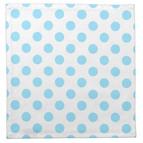 Baby blue and white polka dots cloth napkin