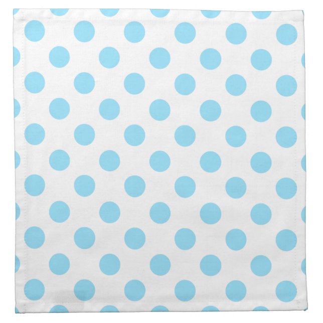Baby blue and white polka dots cloth napkin (Front)