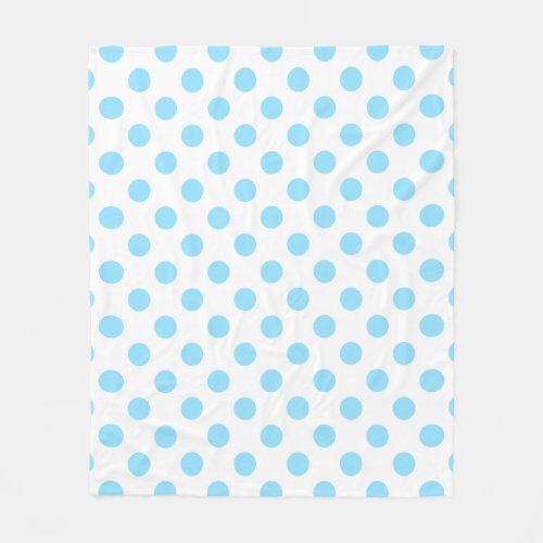 Baby blue and white polka dots fleece blanket