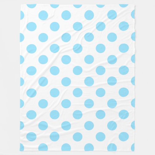 Baby blue and white polka dots fleece blanket