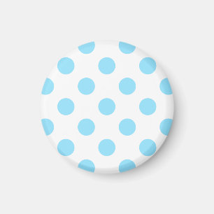 Baby blue and white polka dots magnet