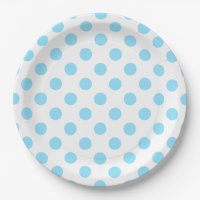 Baby blue and white polka dots