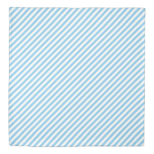 Baby Blue and White Small Size Diagonal Stripes Duvet Cover