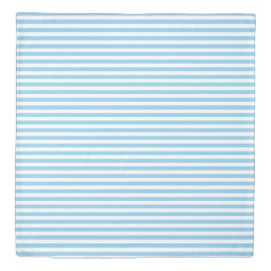 Baby Blue and White Small Size Horizontal Stripes Duvet Cover