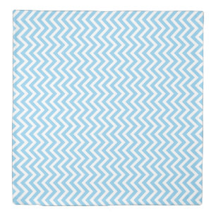 Baby Blue and White Small Vertical Chevron Stripes Duvet Cover