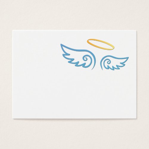 Baby Blue Angel wings with Halo Business Card Templates