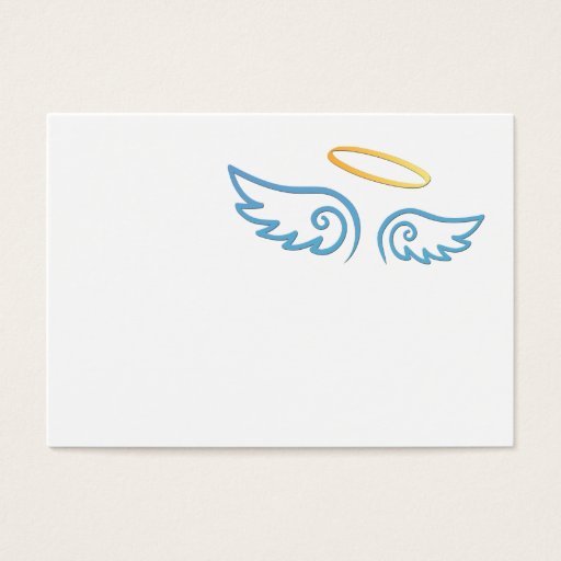 Customizable Baby Blue Angel wings with Halo Business Card Templates
