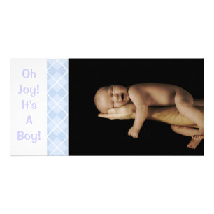 Baby Blue Argyle - Oh Joy! It's A Boy! Card